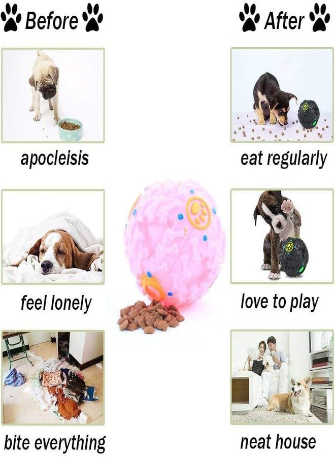 RoverPets Squeaky Ball Toy Treat Food Dispenser Ball with Duck Sound, Dental Cleaning and Interactive for Small and Medium Dogs (Pink) - Image 4